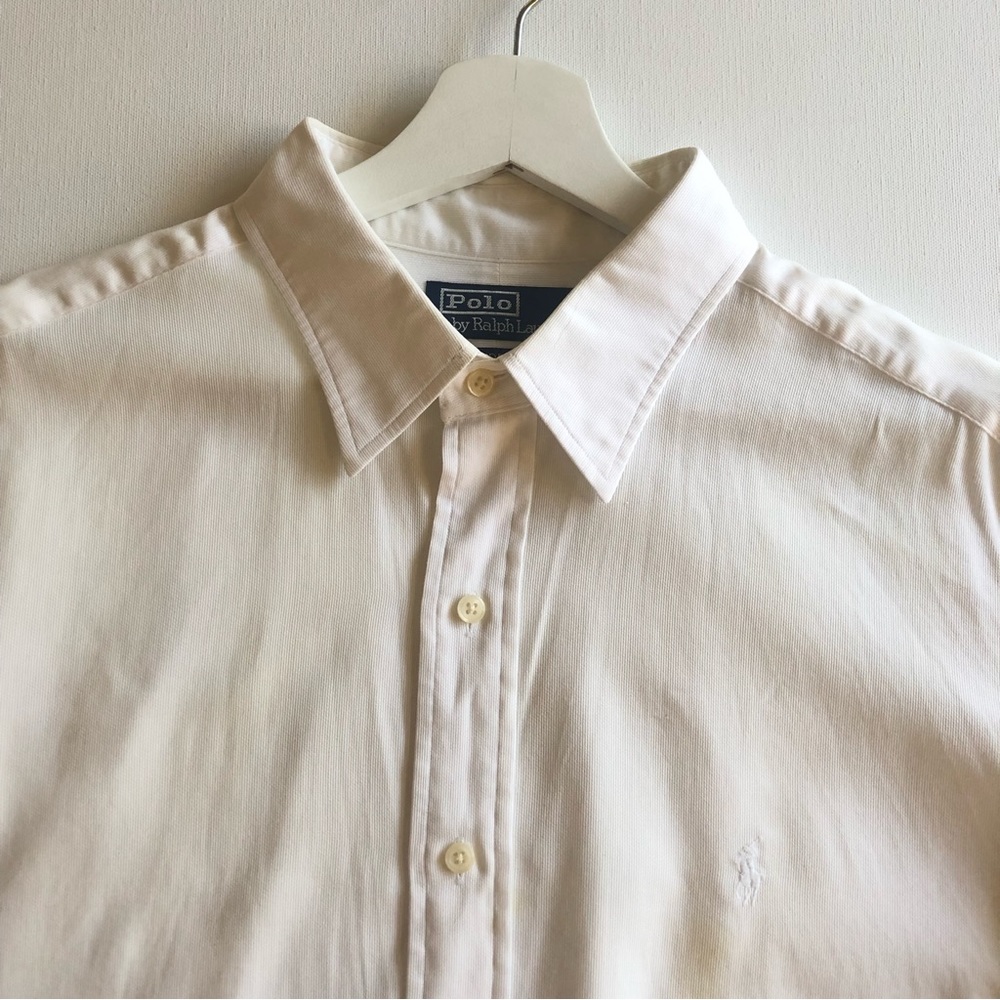 Polo By Ralph Lauren Men’s Andrew White Cotton polo dress Shirt neck 17